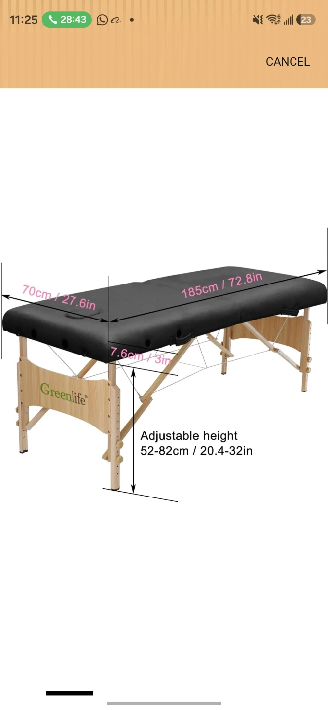 Greenlife Portable Massage Table with Face Cradle