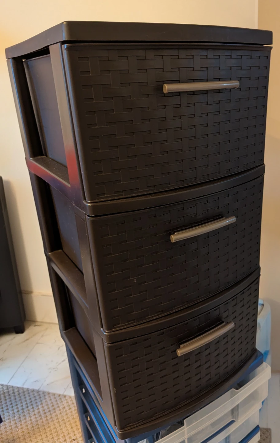Sterilite 3 Drawer Weave Storage Tower - Dark Brown