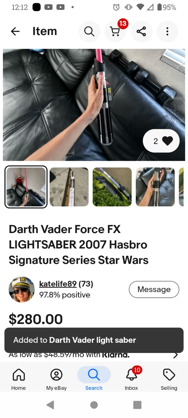 2 Star Wars Darth Vader & Luke Skywalker  FX Lightsaber 2007