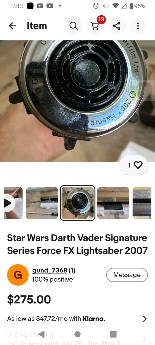 2 Star Wars Darth Vader & Luke Skywalker  FX Lightsaber 2007 - photo 2