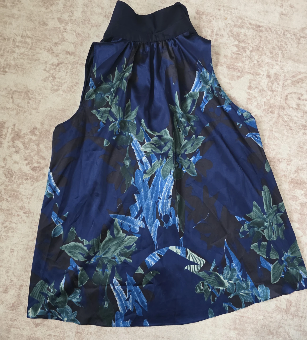 Tahari Sleeveless Blouse - Navy Floral Print - photo 2