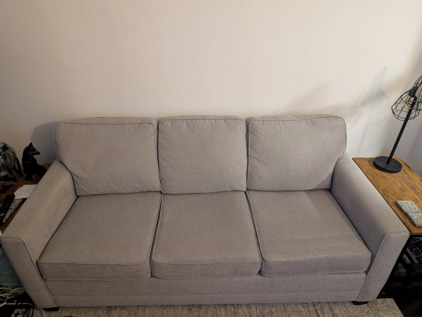 Grey couch - queen size pullout couch