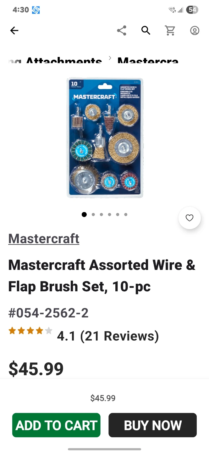Mastercraft Assorted Wire & Flap Brush Set, 10-pc - photo 2
