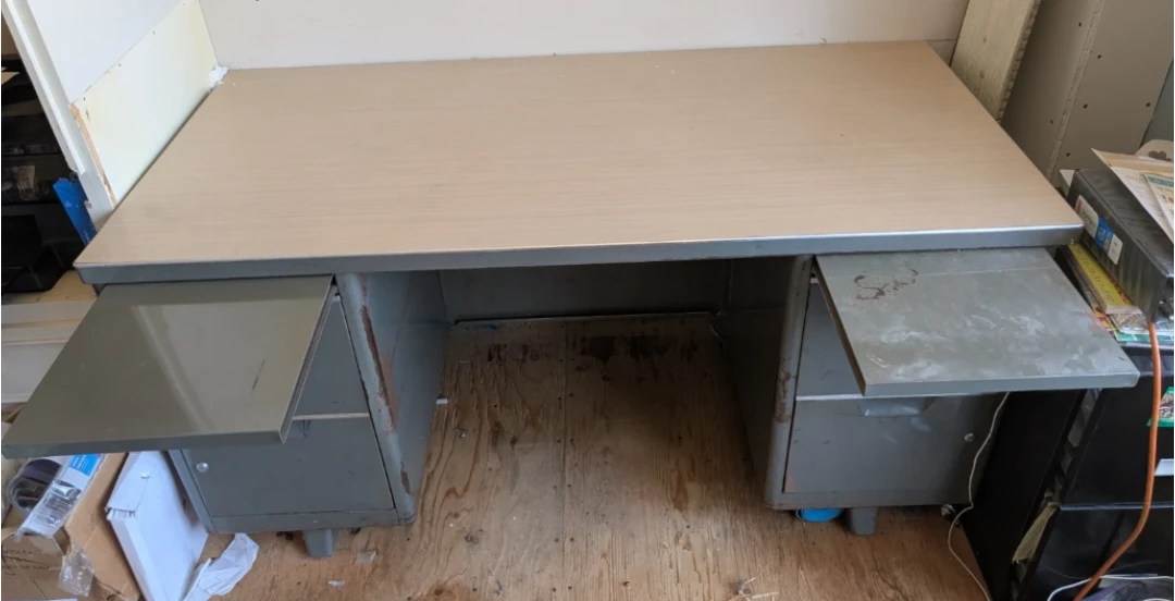 Vintage Tanker Metal Desk - photo 2