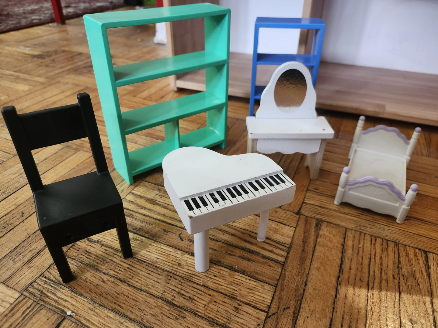 Ikea Wooden Dollhouse w/ some Miniature Furniture Set - photo 2