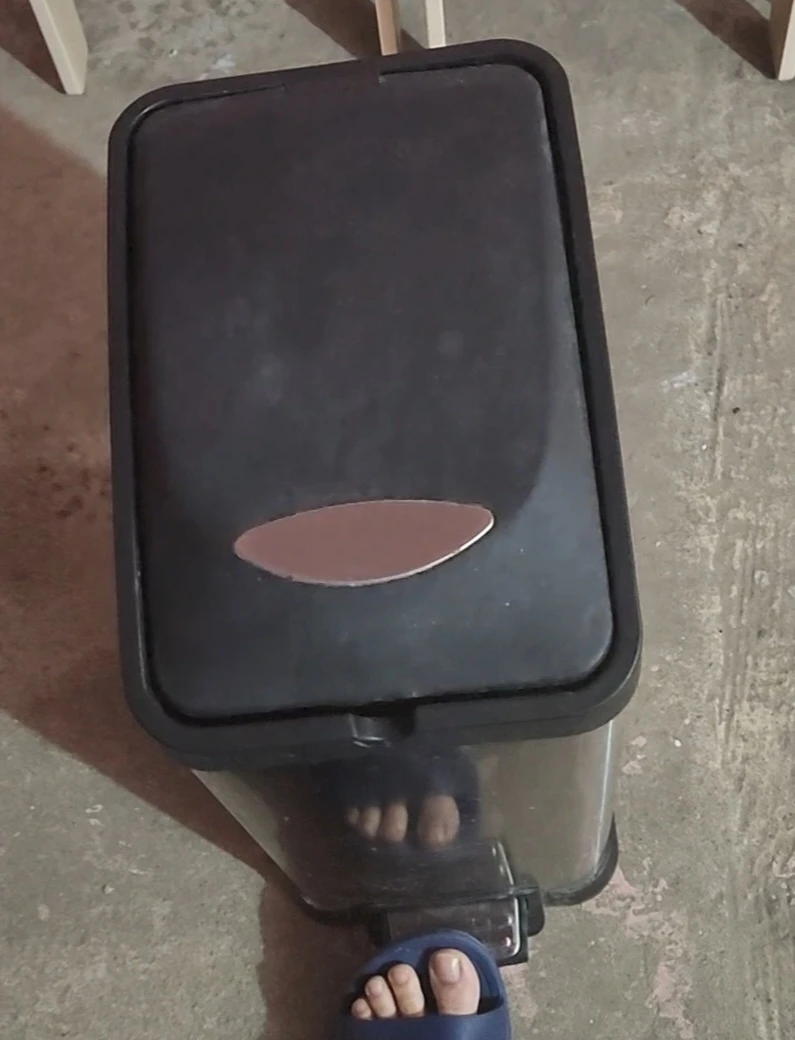Black Step Trash Can