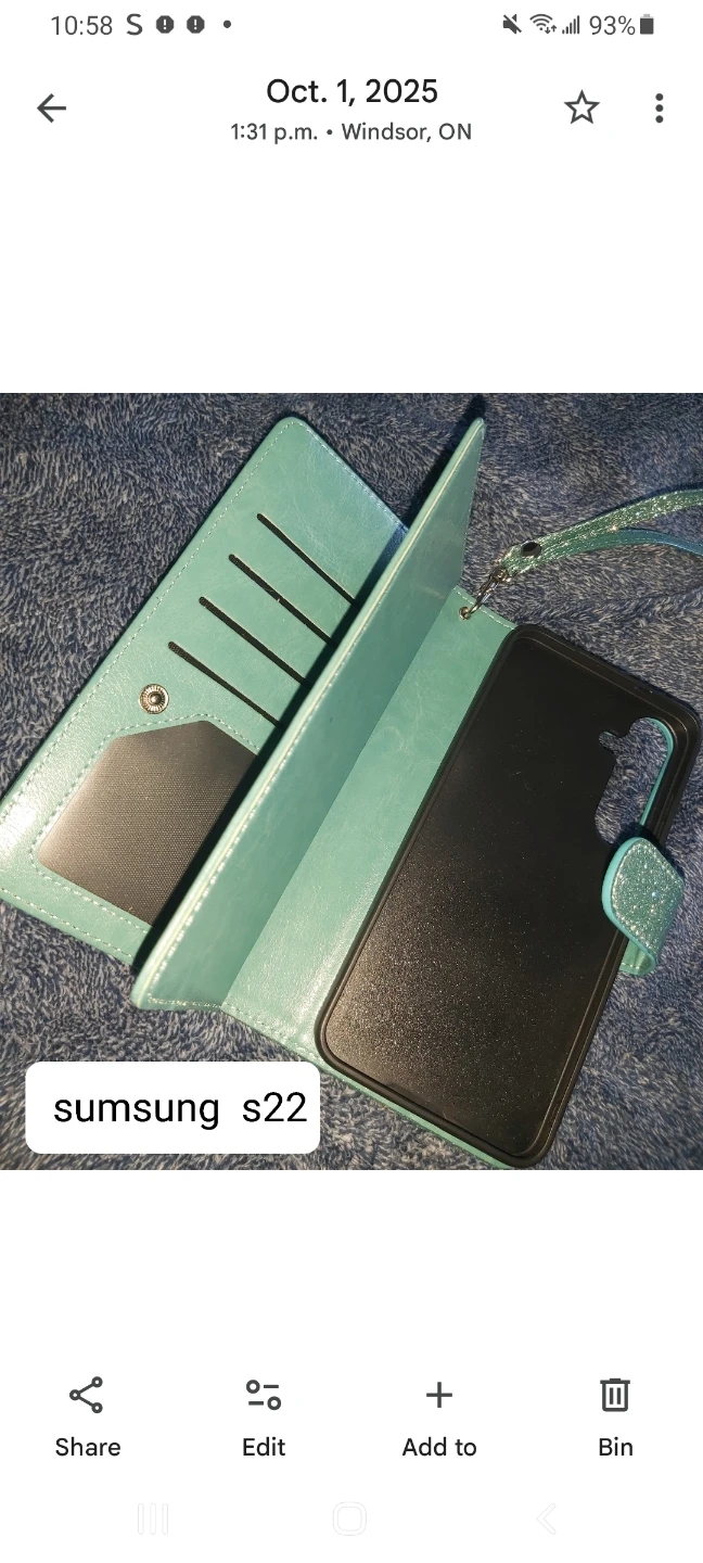 Sparkly Flip Wallet Case for Samsung S22 - Green