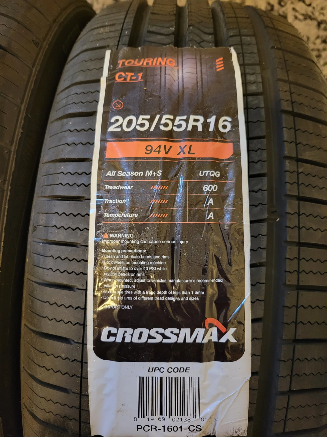 Crossmax Touring CT-1 205/55R16 All Season M+S Tires