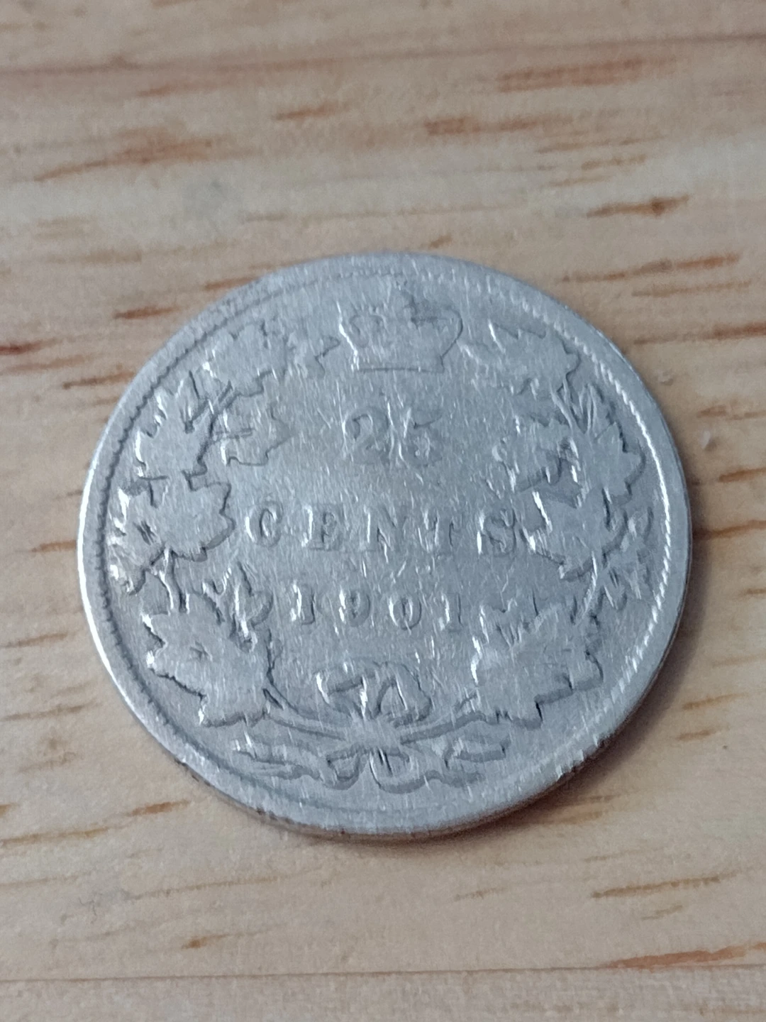 1901 Canadian 25 Cents Silver Coin