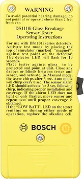 Bosch DS1110i Glass Breakage Sensor Tester - photo 3