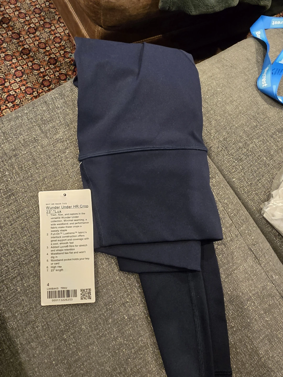 Lululemon Wunder Under HR Crop 23" Leggings Size 4 Navy