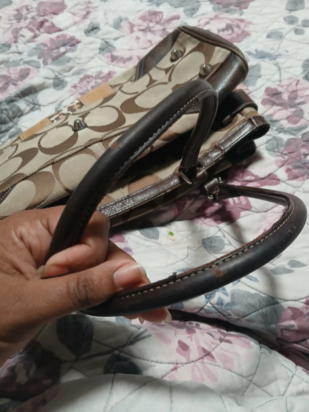 Coach Signature Monogram Tote Bag with Leopard Print Accent - photo 3
