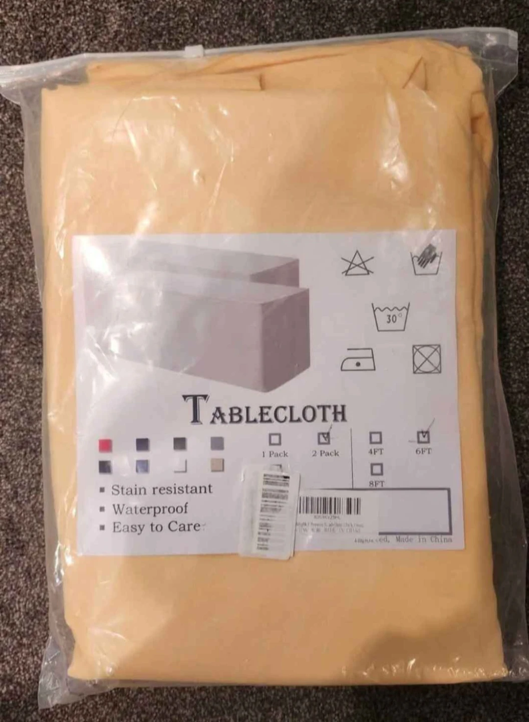 Fitted Yellow Tablecloth - Stain Resistant & Waterproof - photo 2