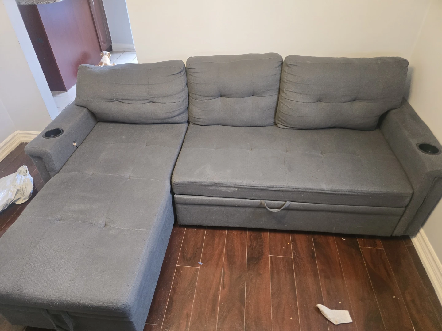 Grey Sectional Sofa with Storage - photo 2