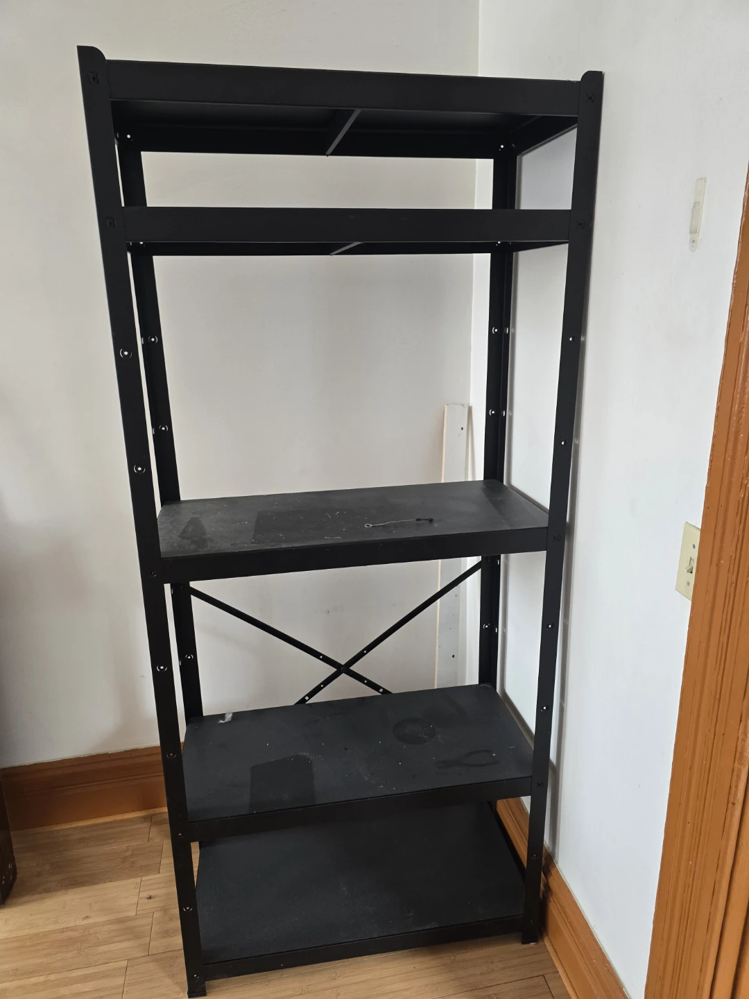 Black 5-Tier Metal Shelf Unit