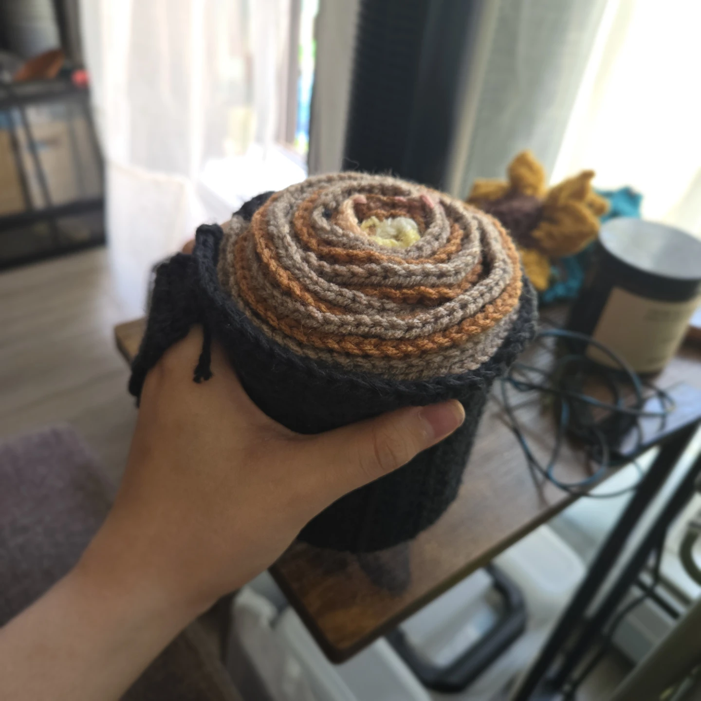 Hand-Crocheted coffee-Transforming Scarf - photo 3