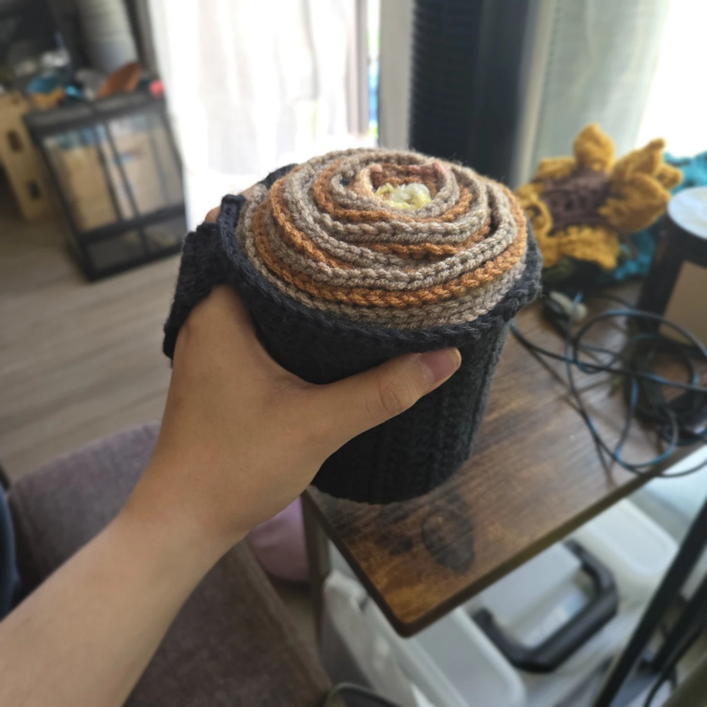 Hand-Crocheted coffee-Transforming Scarf - photo 4
