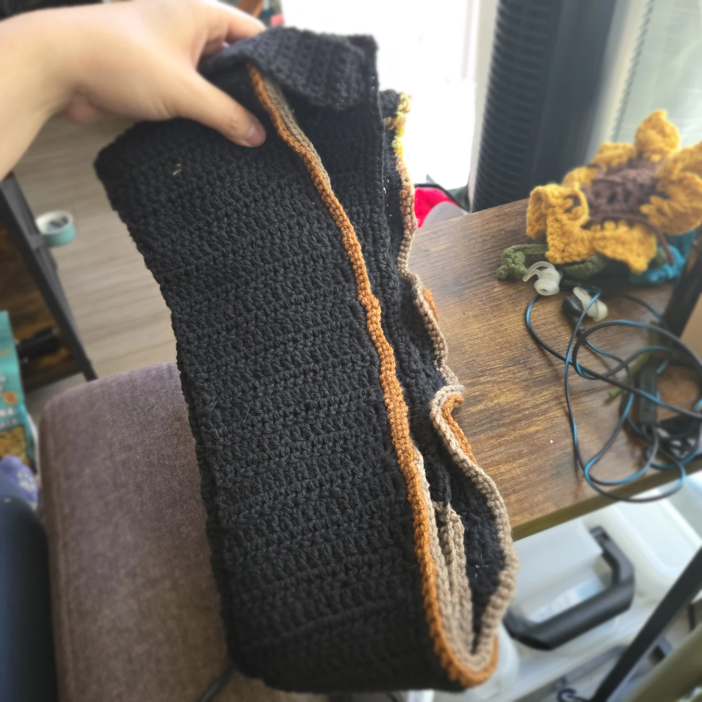 Hand-Crocheted coffee-Transforming Scarf - photo 5