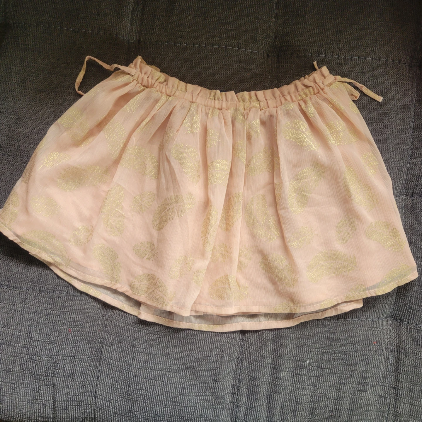 Gap Kids Girls Skirt Size S Coral Gold Leaf Print - photo 2