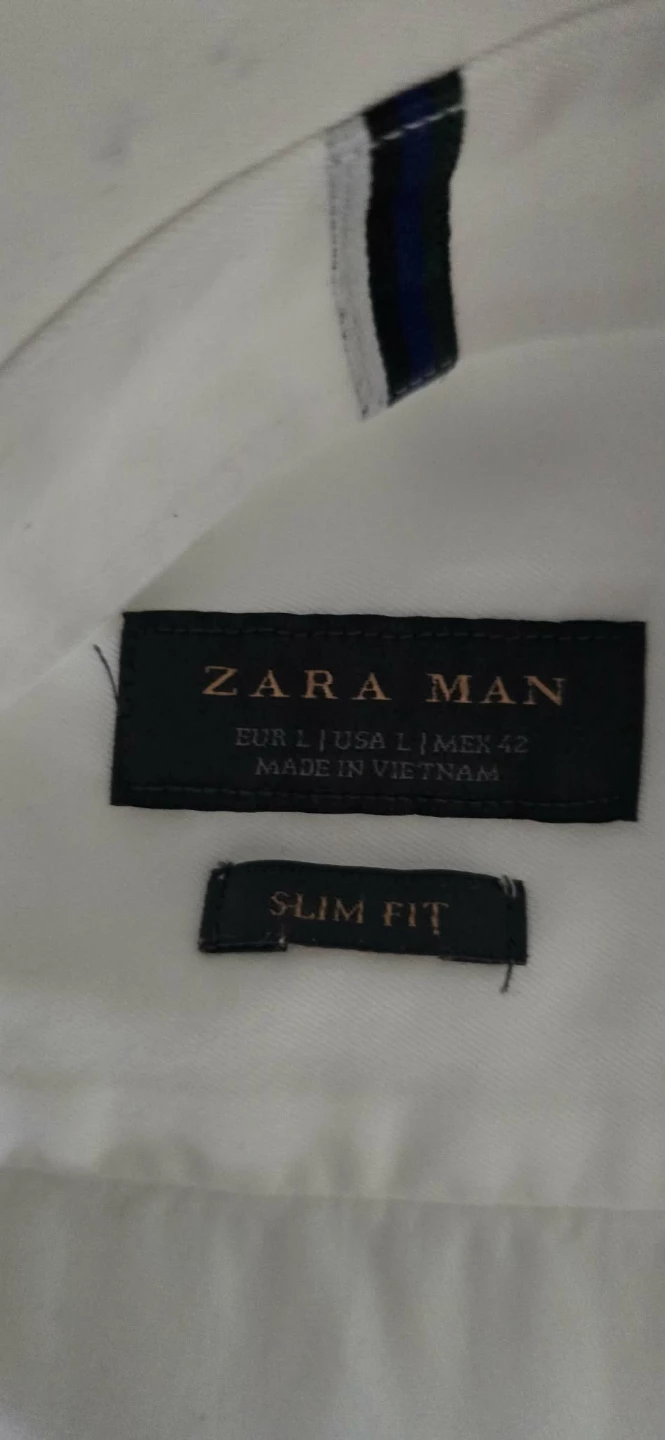 Zara Man Slim Fit Button-Up Shirt - White