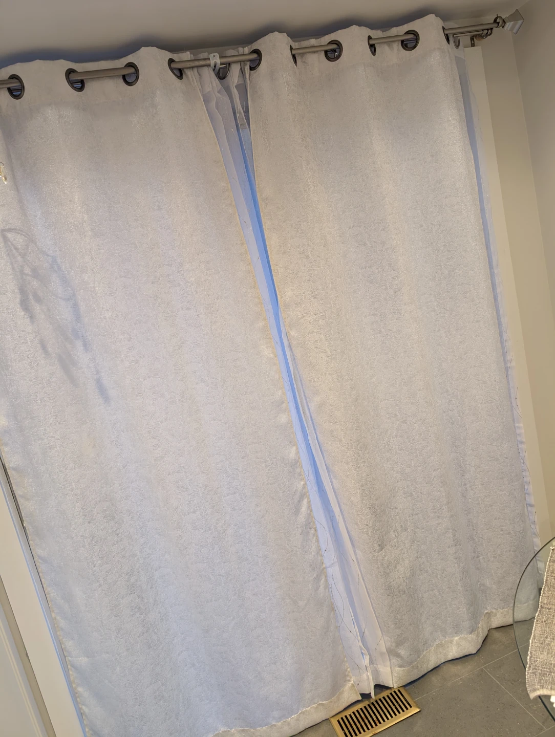 White Curtains with Silver Pattern - photo 2
