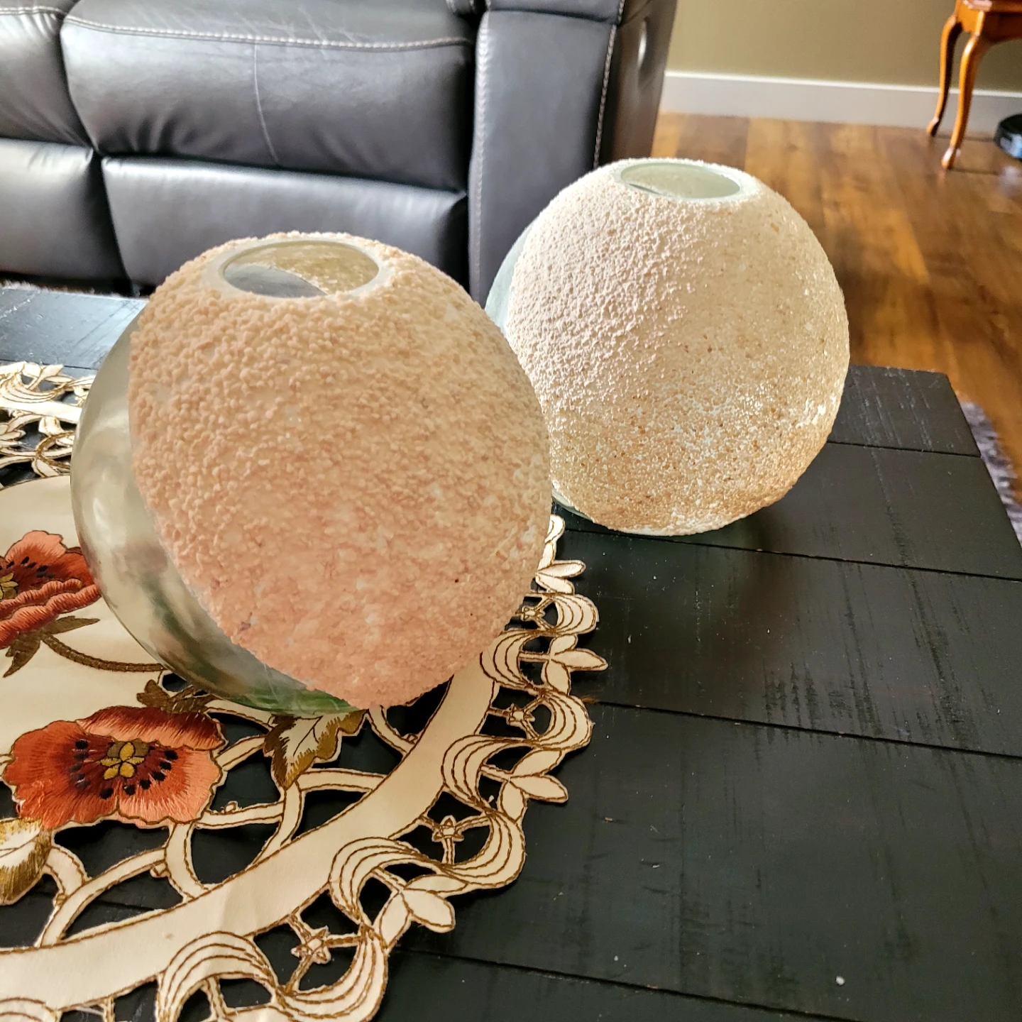 Textured Glass Vases - Set of 2