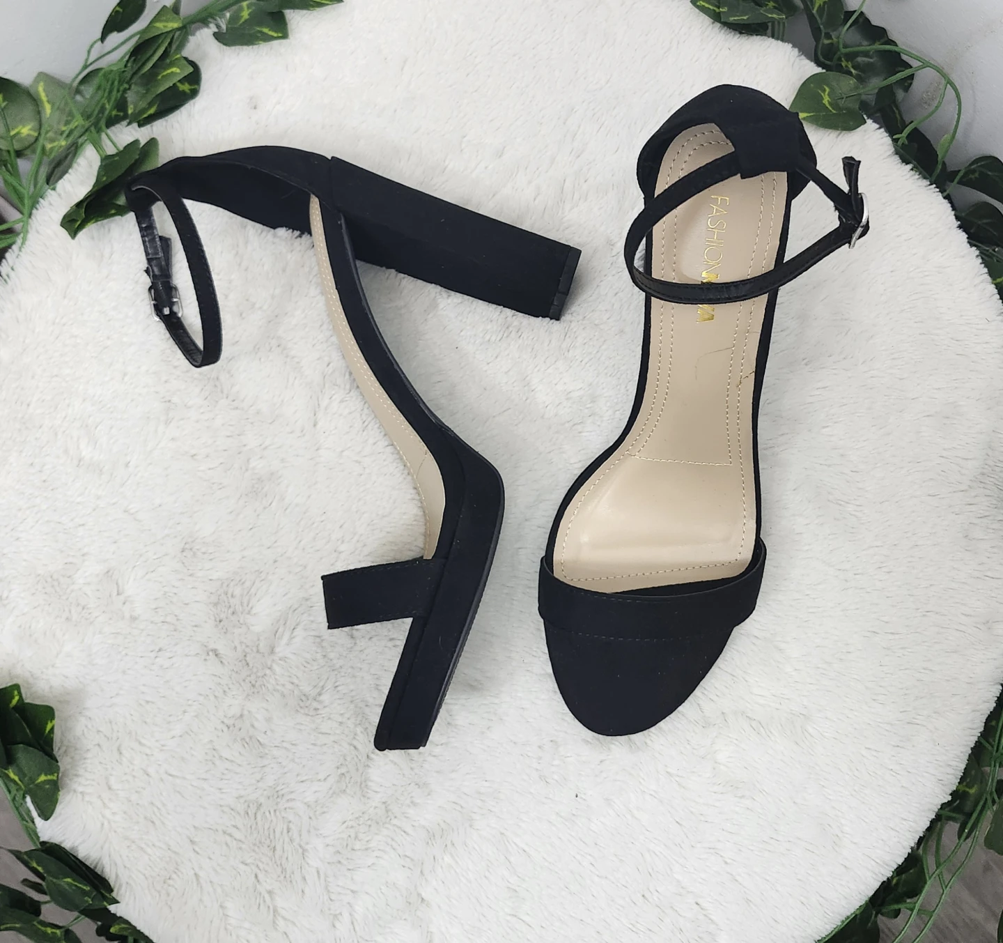 Fashion Nova Black Suede Block Heels - photo 2