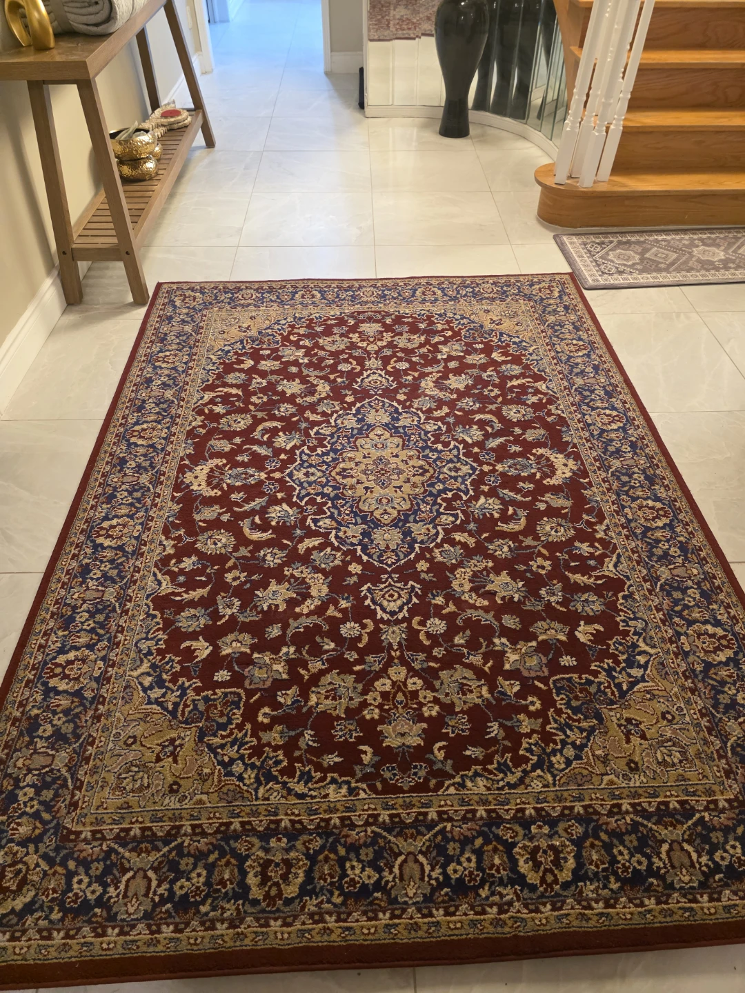 Persian-style Area Rug - Red and Blue