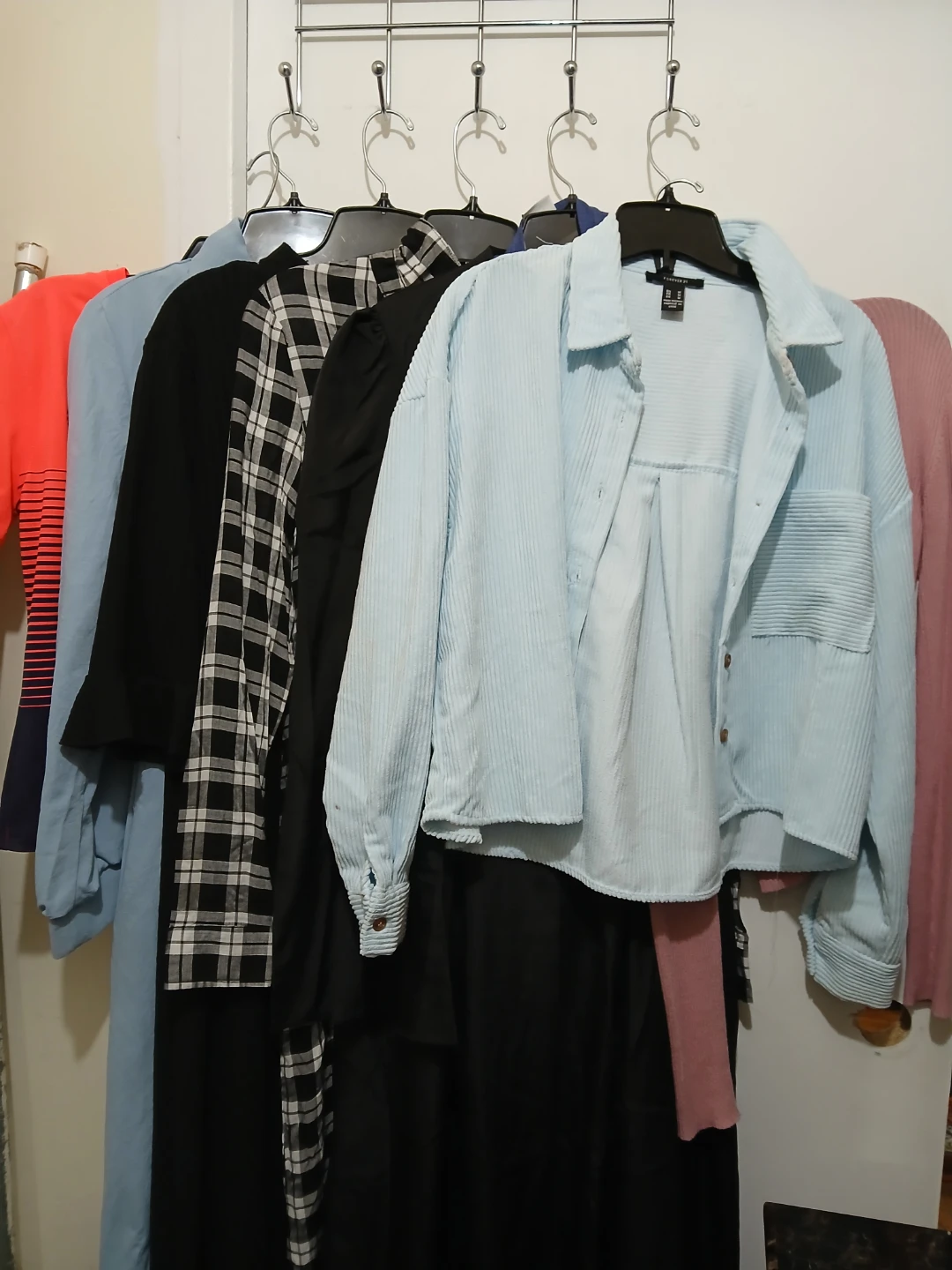 Light Blue Corduroy Button-Up Shirt