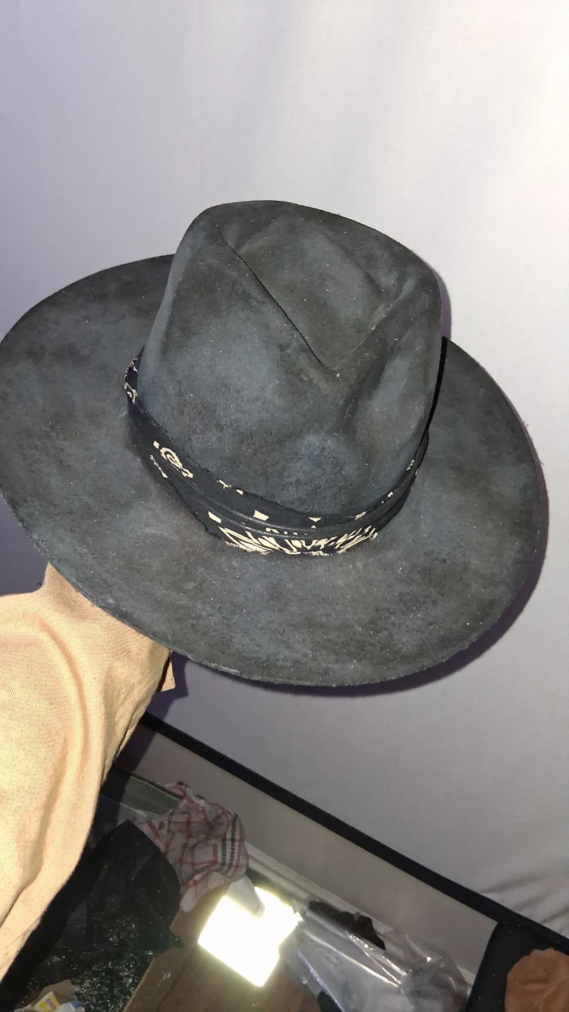 Black "Other UK" Brand Cowboy Hat with Bandana Trim