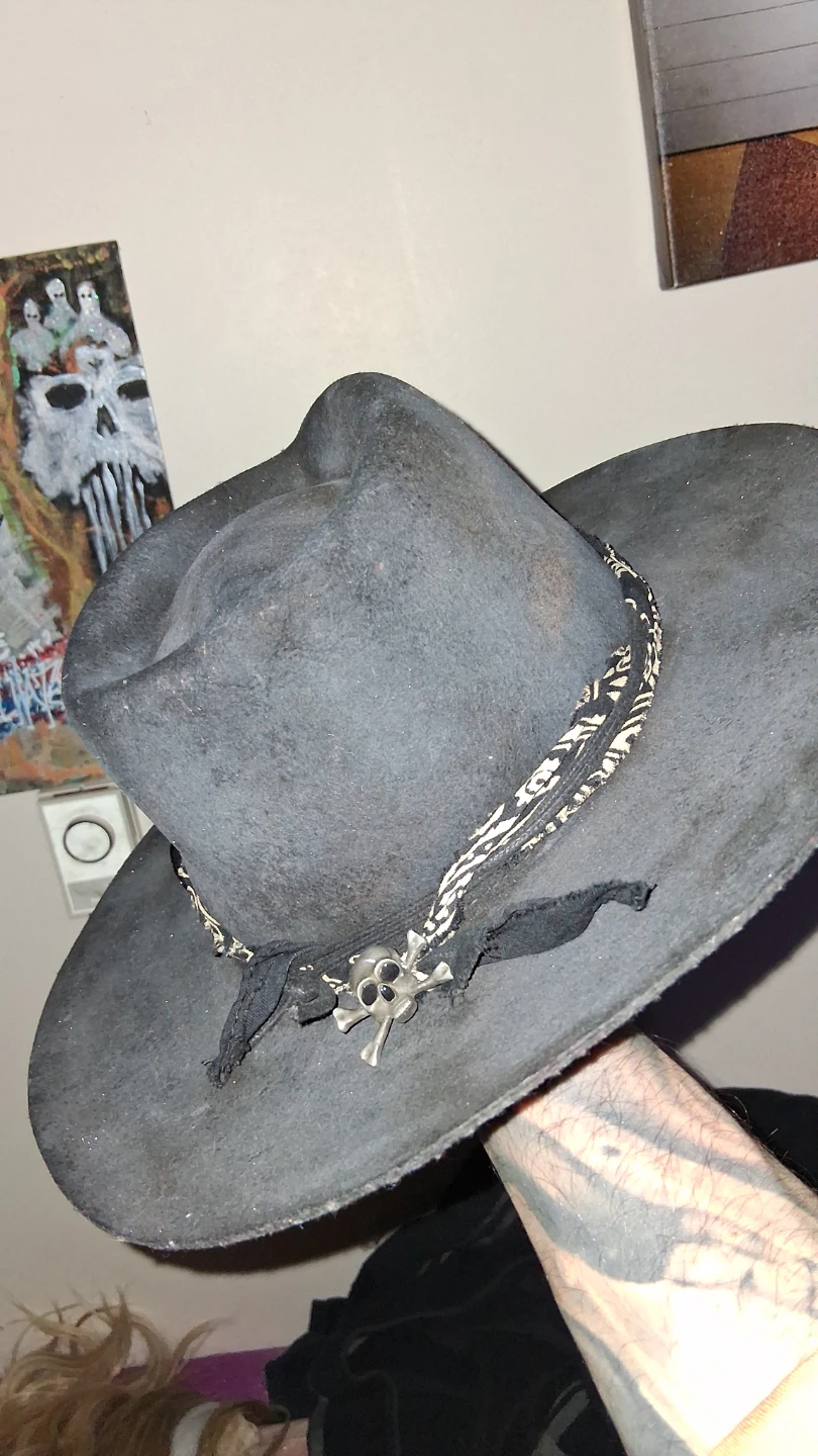Black "Other UK" Brand Cowboy Hat with Bandana Trim - photo 3