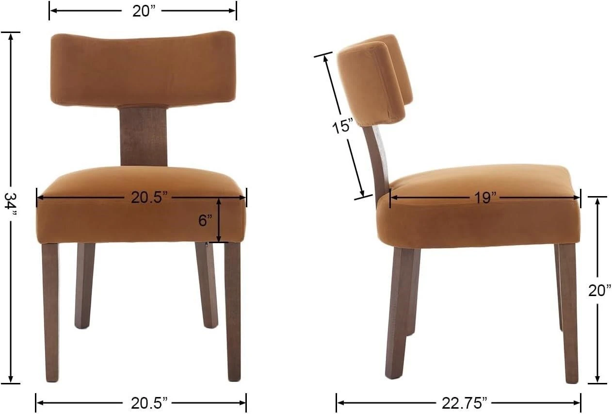 Set of 2 Amber Velvet Dining Chairs - photo 2