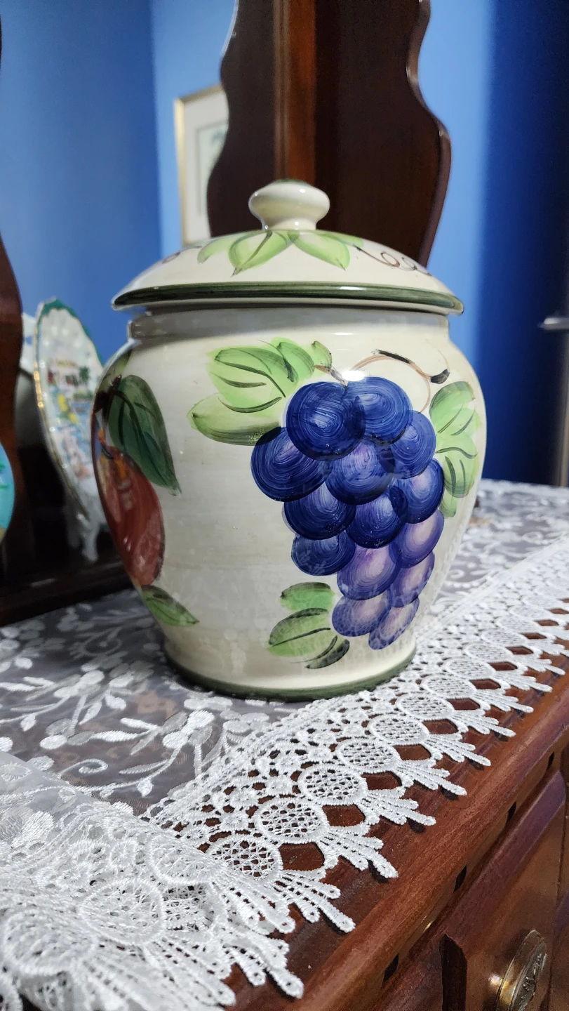 Ceramic Fruit Decorated Canister Jar with Lid - photo 2