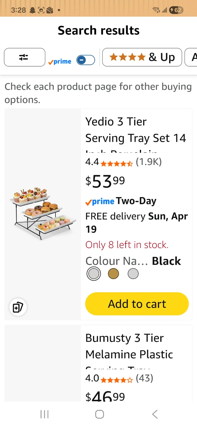 Yedio 3 Tier Serving Tray Set 14 Inch Platters - photo 2