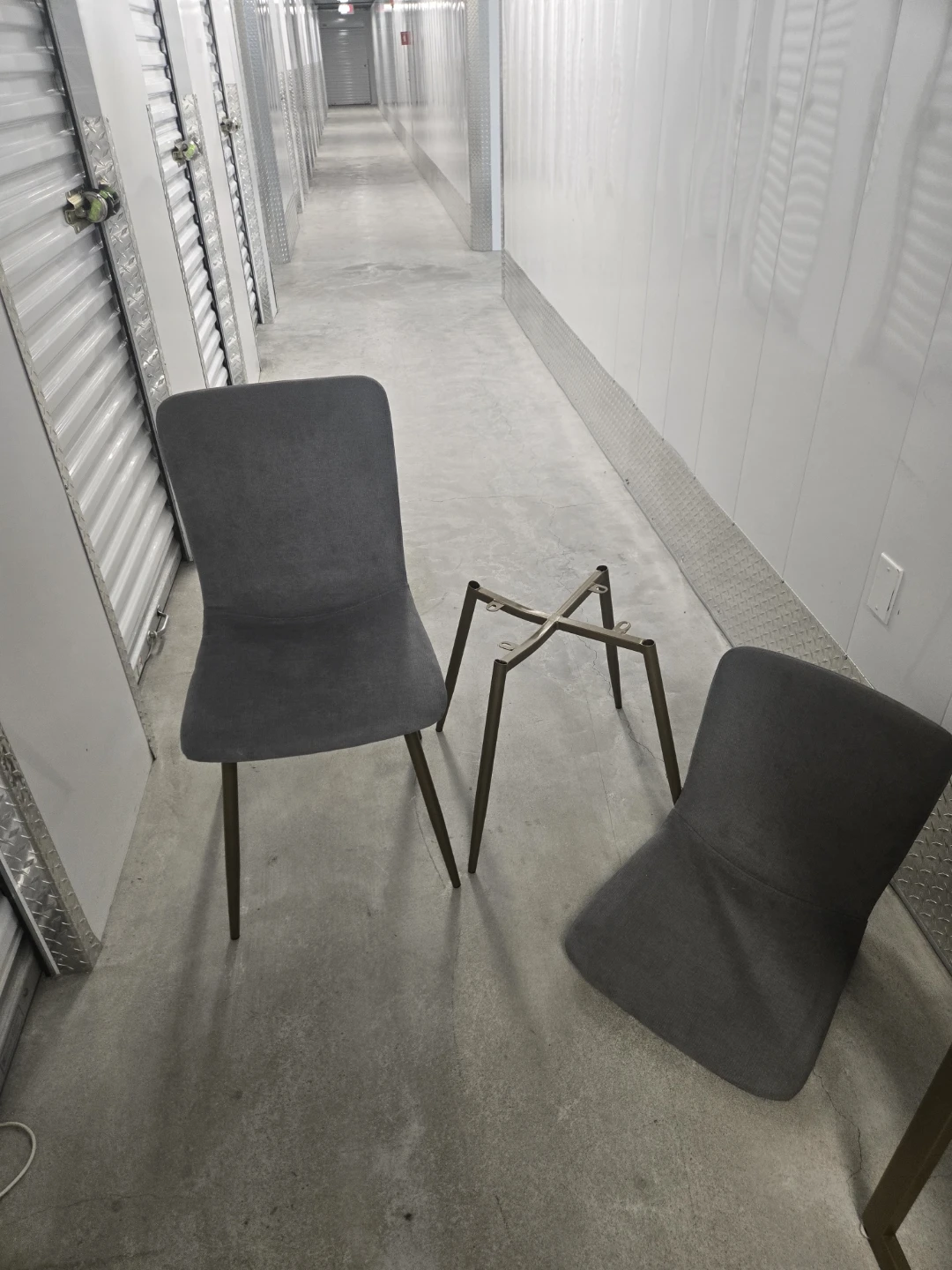 Set of 4 Gray Upholstered Dining Chairs