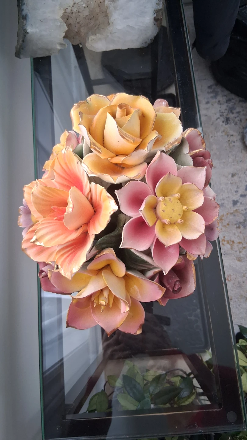 Vintage Ceramic Flower Arrangement Basket - photo 2