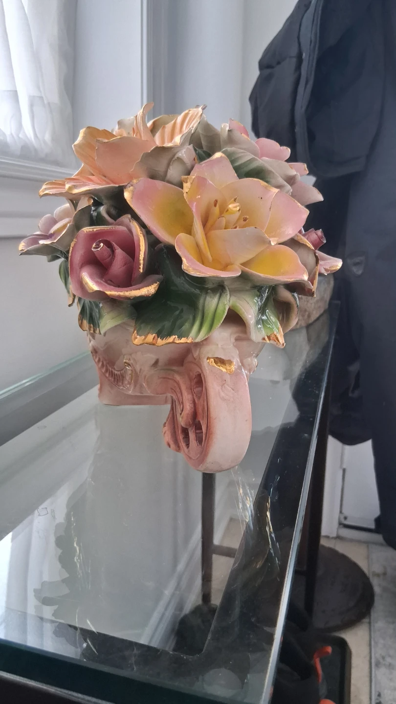 Vintage Ceramic Flower Arrangement Basket - photo 4
