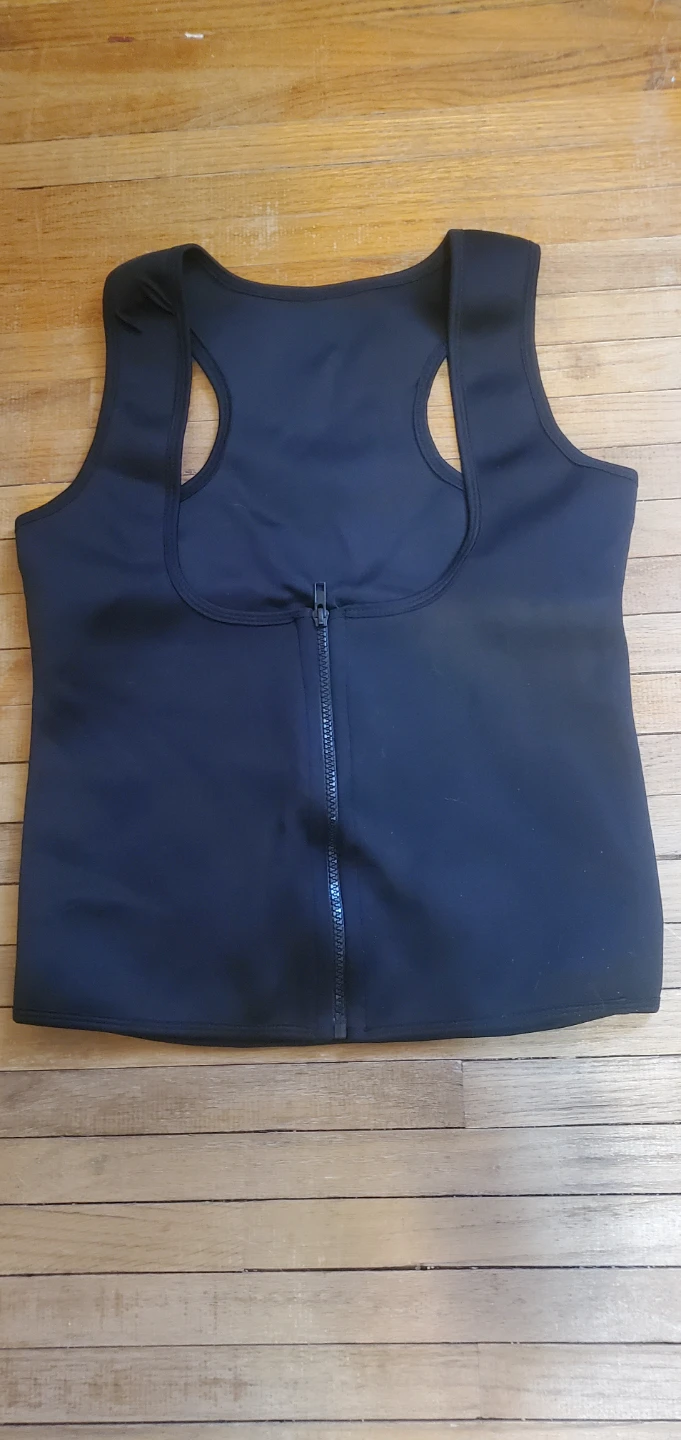 Black Zipper Front Tank Top/Vest
