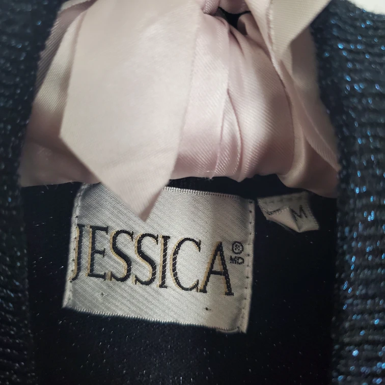 Vintage Jessica Navy Sparkly Turtleneck T-Shirt - photo 4