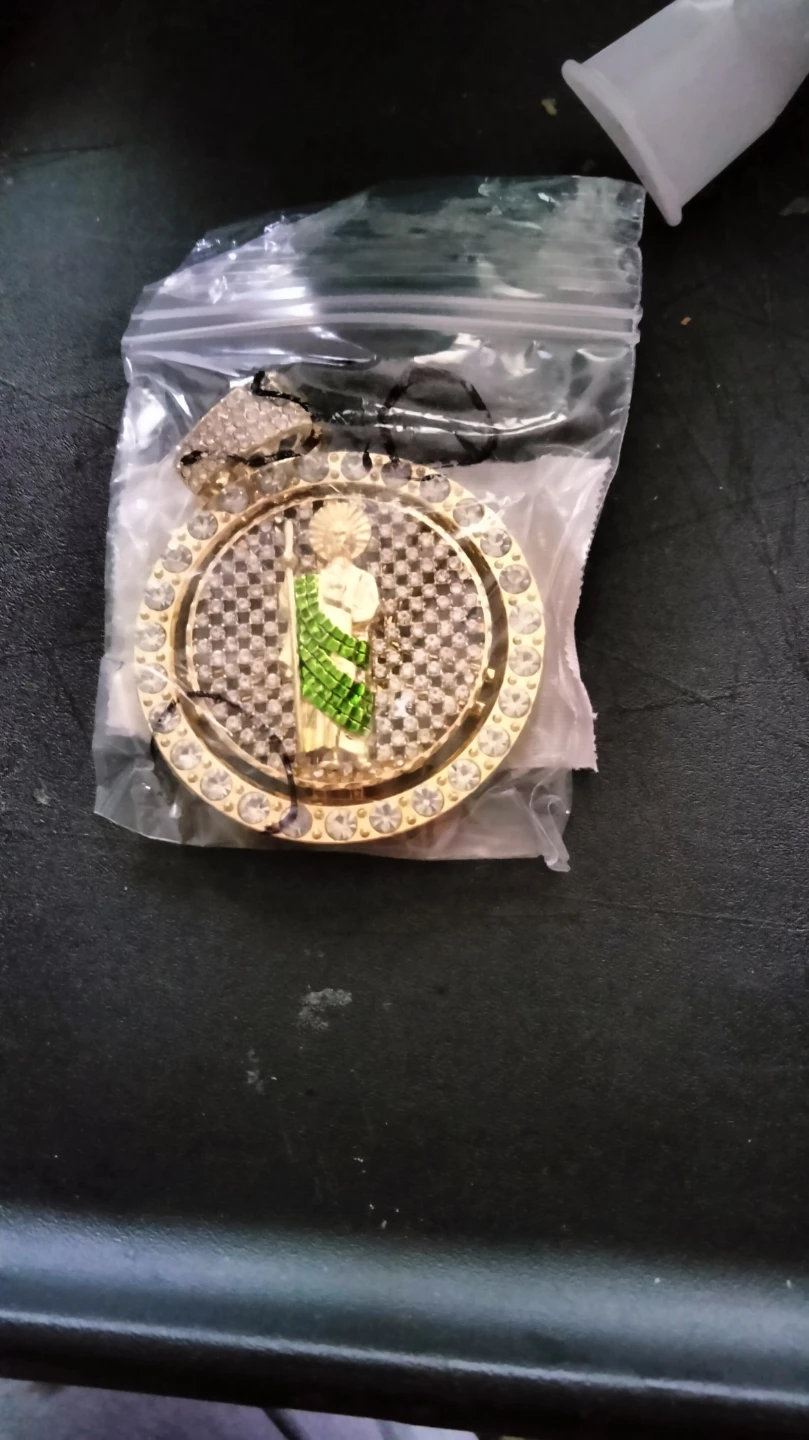 Gold Tone Pendant with Saint Jude Image
