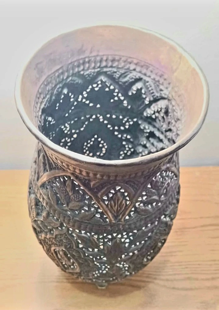 Unique Antique 1800s Persian Copper Repousse Vase - photo 3