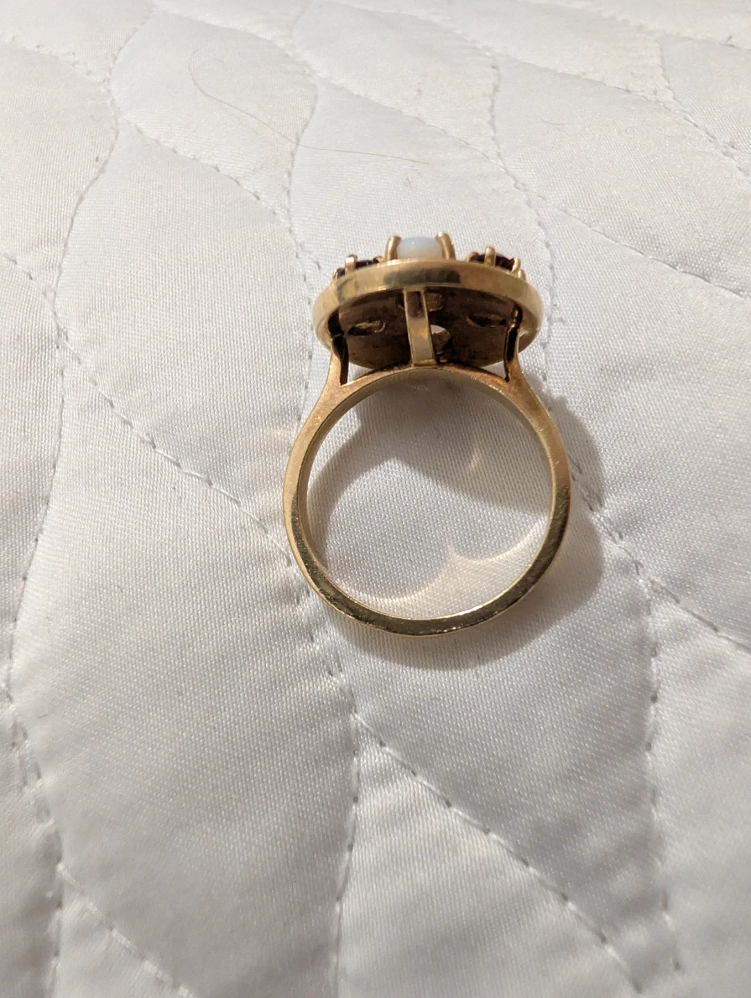 Gold Opal and Garnet Ring - photo 2