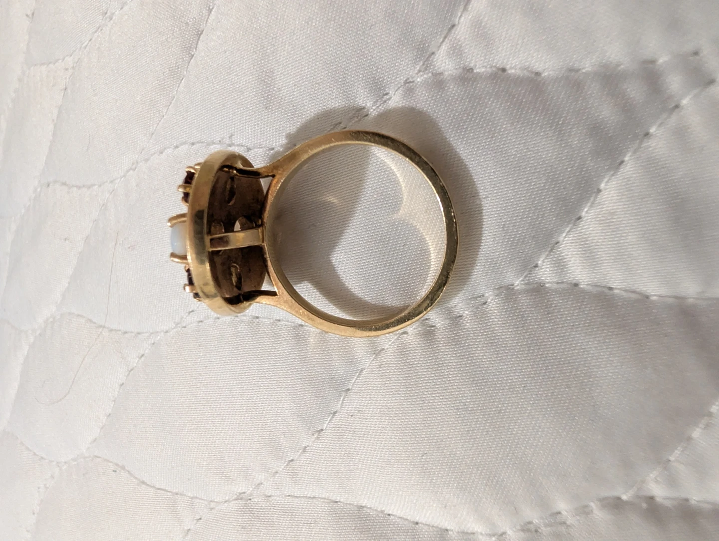 Gold Opal and Garnet Ring - photo 3