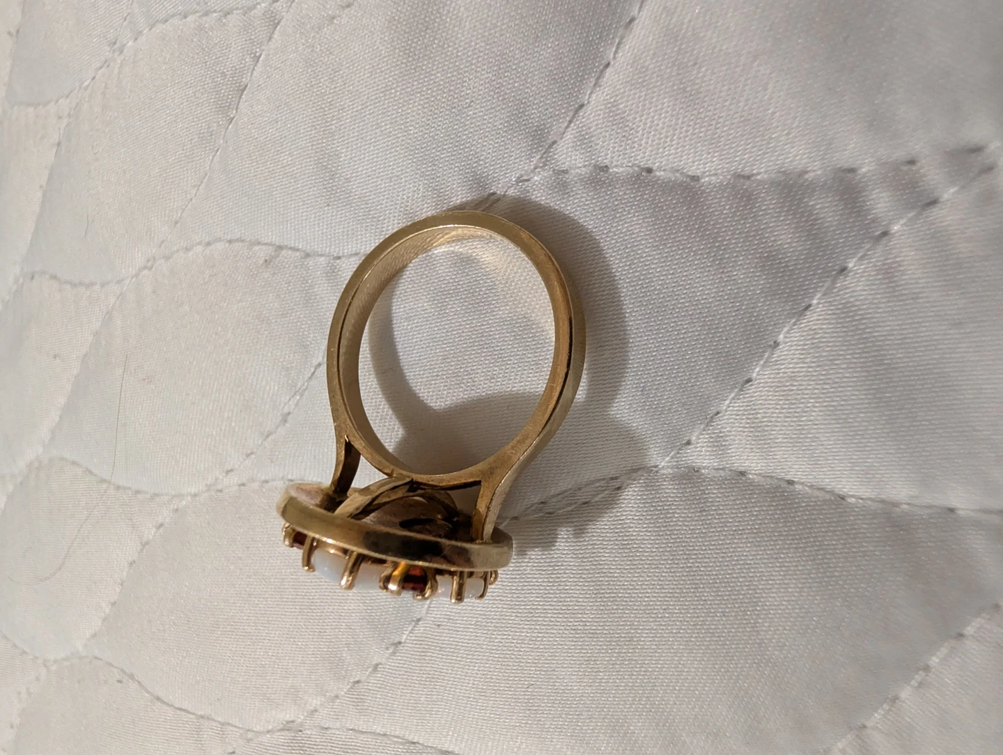 Gold Opal and Garnet Ring - photo 4