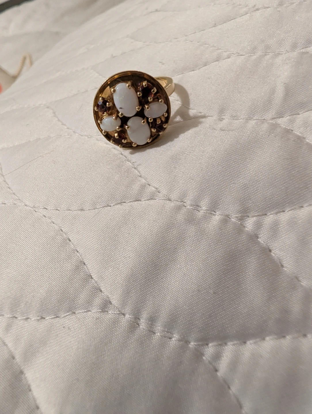 Gold Opal and Garnet Ring - photo 5