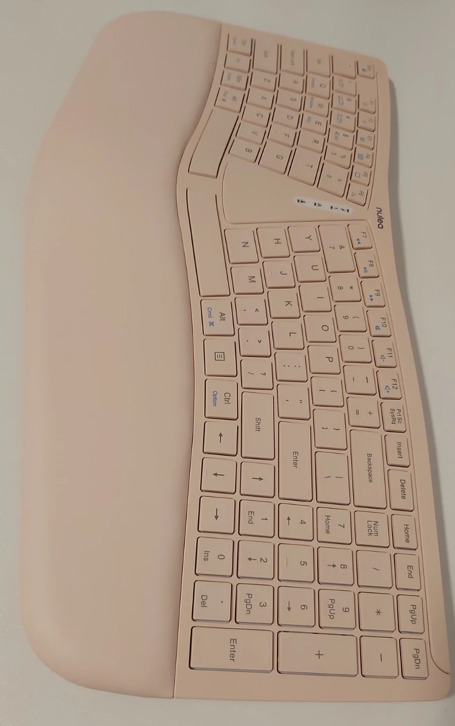 Wireless Ergonomic Keyboard Rechargeable (light pink) 🌱