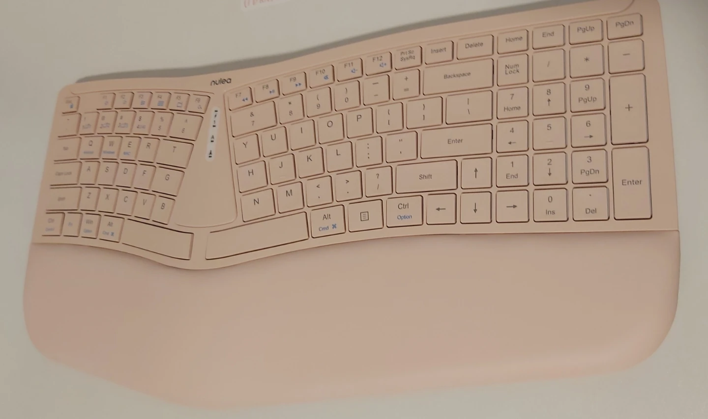 Wireless Ergonomic Keyboard Rechargeable (light pink) 🌱 - photo 4