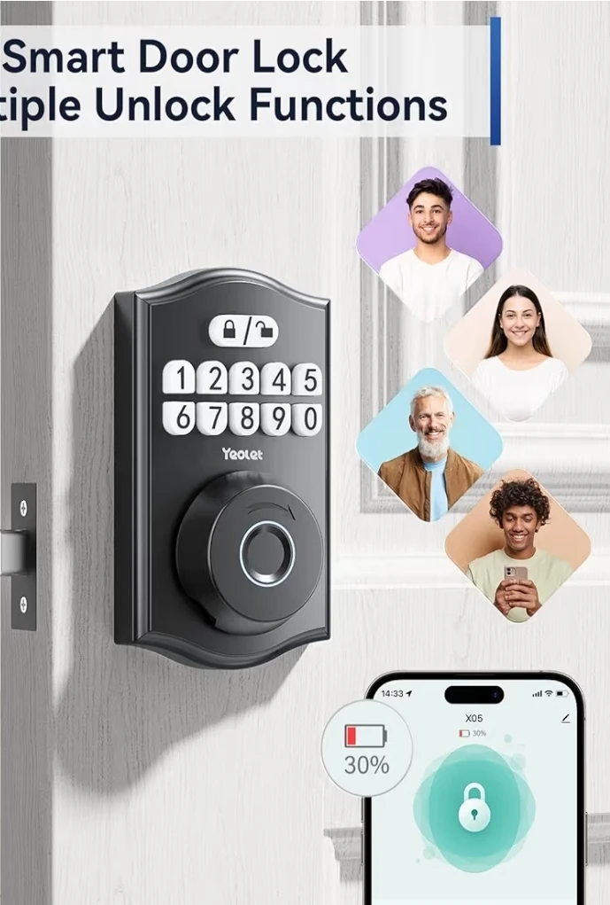 Yeolax Smart Door Lock with Keypad and Fingerprint