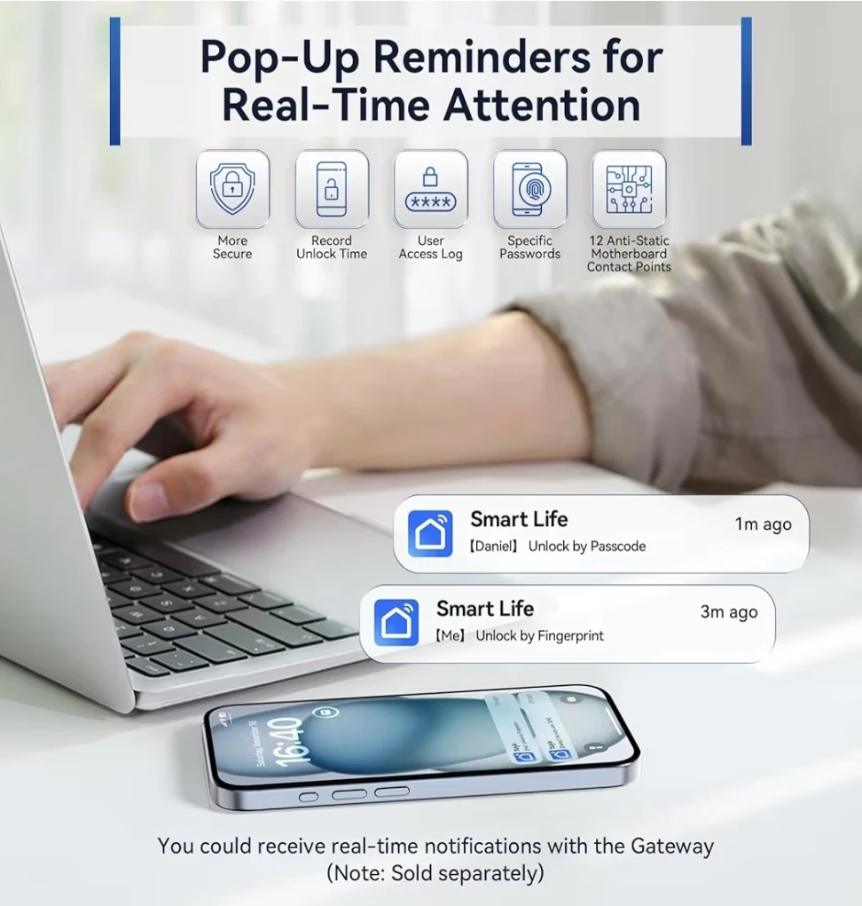 Yeolax Smart Door Lock with Keypad and Fingerprint - photo 3