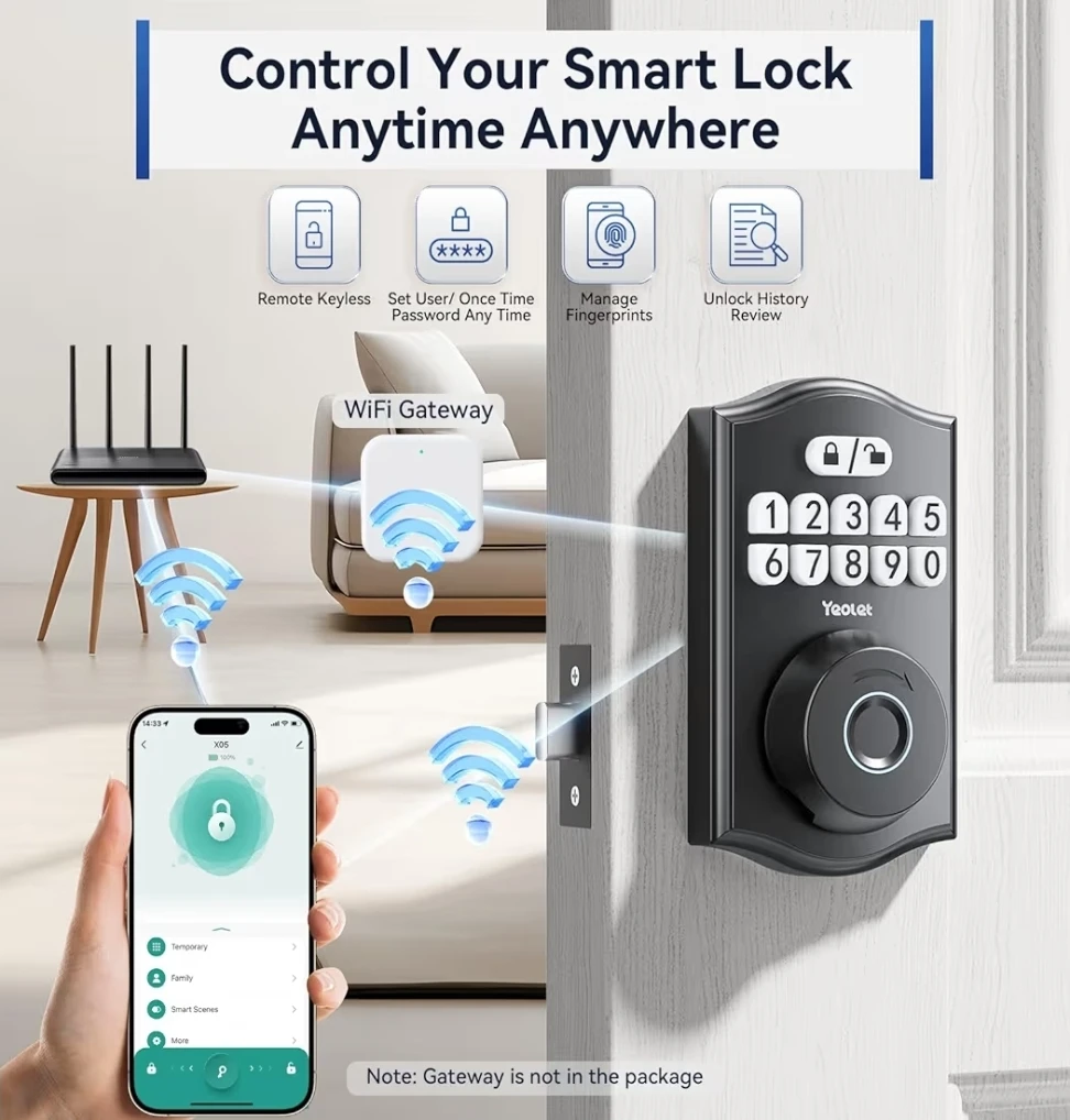 Yeolax Smart Door Lock with Keypad and Fingerprint - photo 5